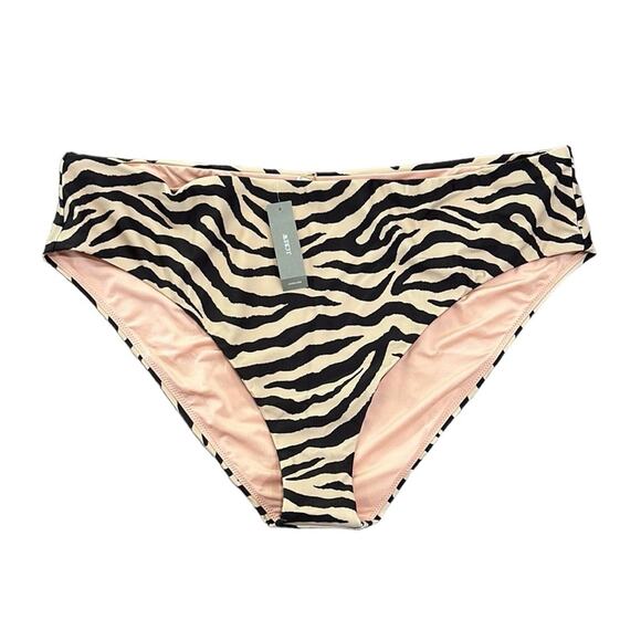 J. Crew High Waisted Bikini Bottom in Zebra Stripes women’s size 3X - Picture 1 of 4